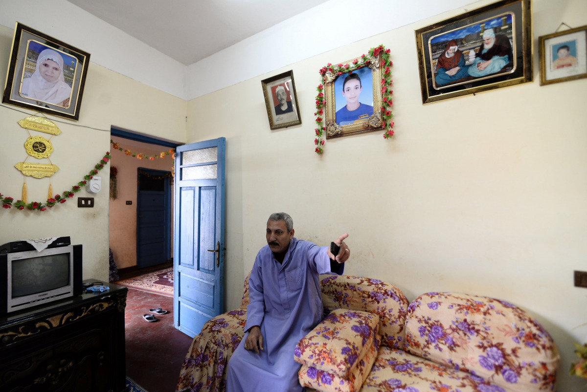 Saad Abass, father of teenage son Abass Reda, gestures during an interview with Reuters at the family home in the village of Meit Massoud in Aga, Egypt, November 16, 2016. Abass Reda is believed to have been among the estimated five hundred people who dro