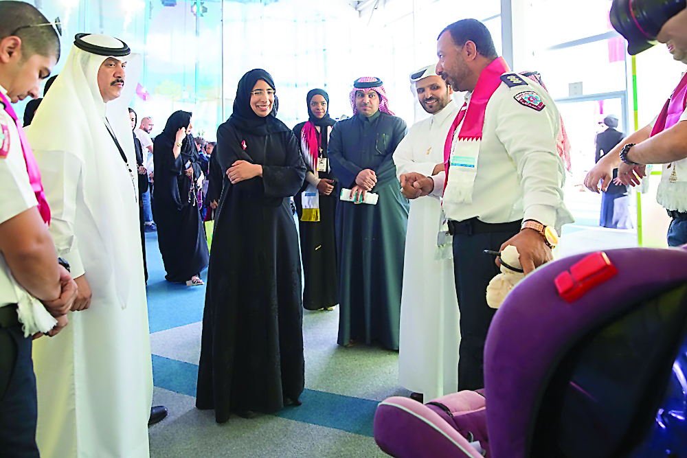 Minister of Public Health H E Dr Hanan Mohamed Al Kuwari at the health tent in Darb El Saai yesterday. 