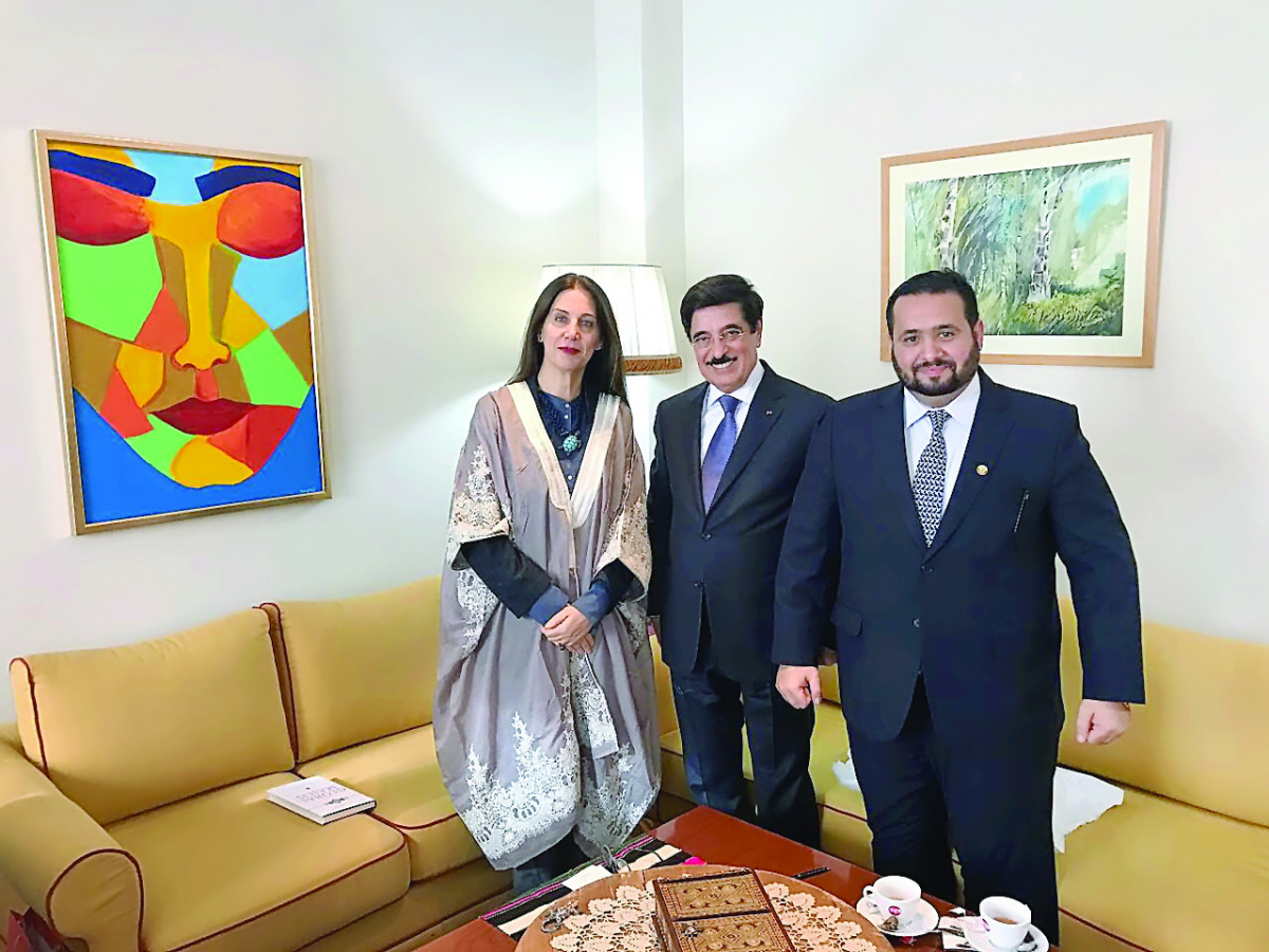Dr Hamad bin Abdulaziz Al Kawari with Albanian ministers.