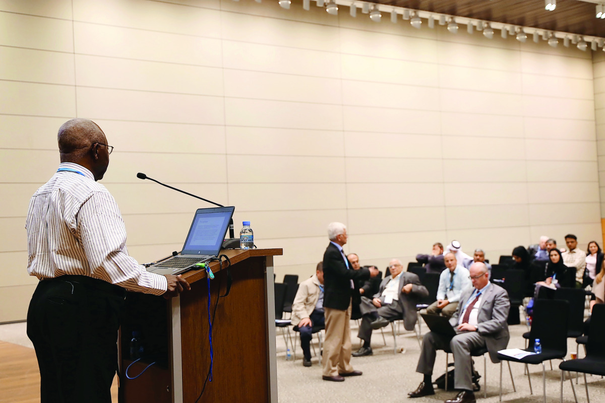 A speaker at the workshop on the impact of desalinated water on public health.