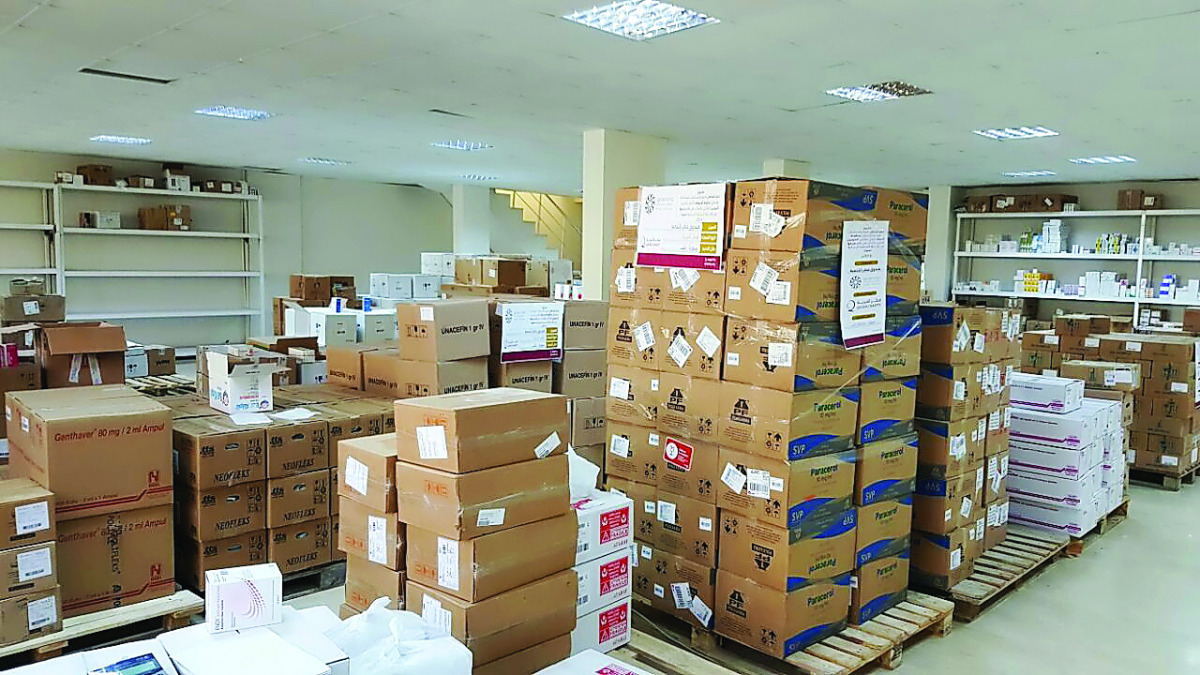 Medical supplies and other relief materials meant for the displaced people of Aleppo in Syria. 