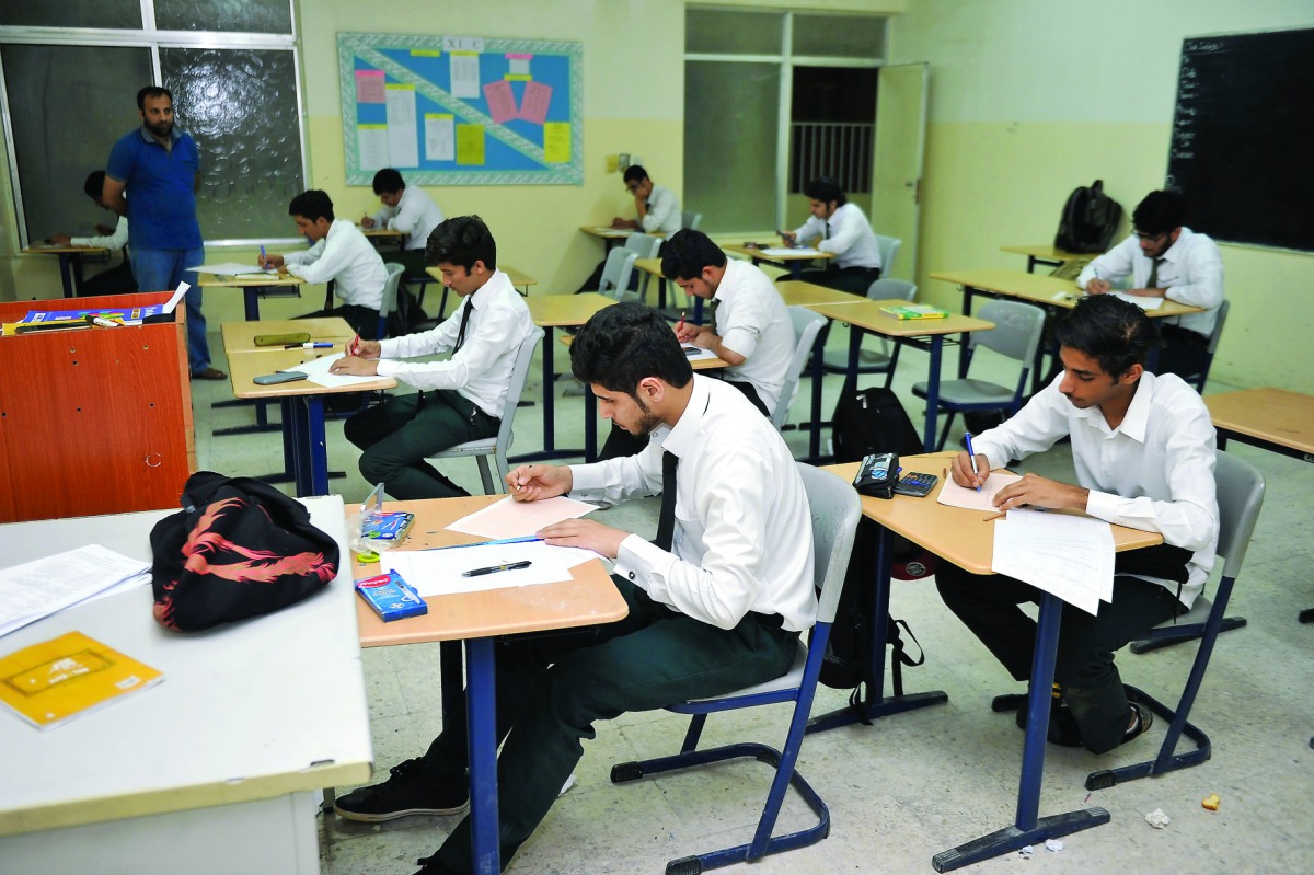 Students in the evening school at the Pakistan International School (PIS).
