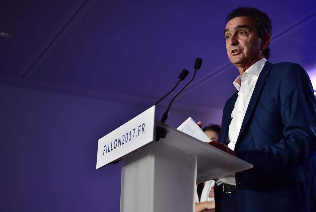 Pierre Danon, deputy campaign director of Les Republicains (LR) right-wing party candidate for the French 2017 presidential election Francois Fillon, speaks during a press briefing at Fillon's campaign headquarters in Paris on January 13, 2017. / AFP / CH