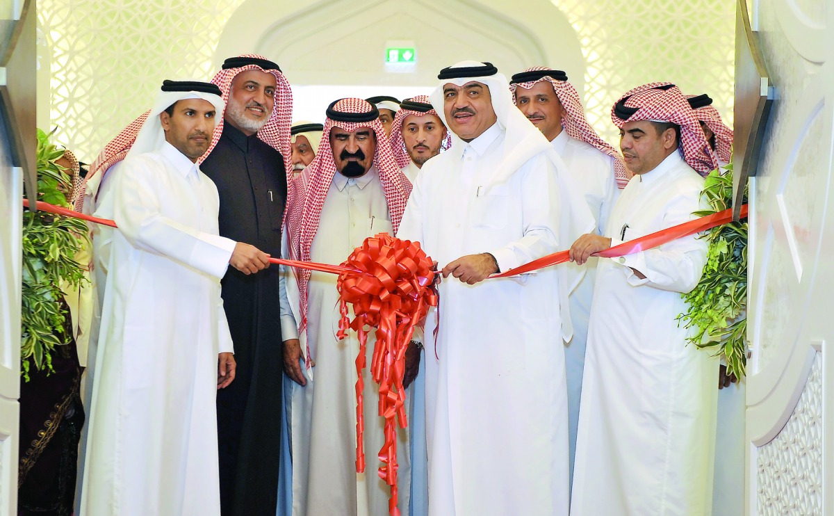 Minister of Municipality and Environment H E Mohamed bin Abdullah Al Rumaihi inaugurating the Al Wakrah Celebration hall complex with Mohammed bin Mutlaq Al Qahtani, Vice President of Private Engineering Office, and other officials yesterday. Pic: Abdul B