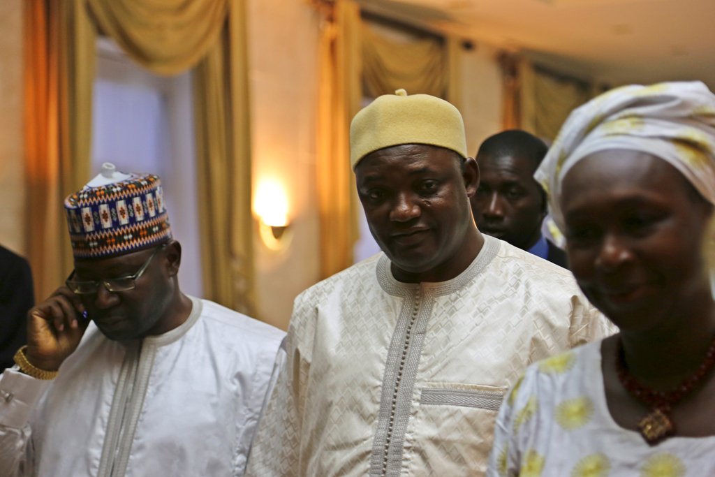 Gambia's President Adama Barrow is seen in Dakar, Senegal January 20, 2017 after a senior aide confirmed that Gambia's longtime leader Yahya Jammeh has agreed to leave power. REUTERS/Sophia Shadid 
