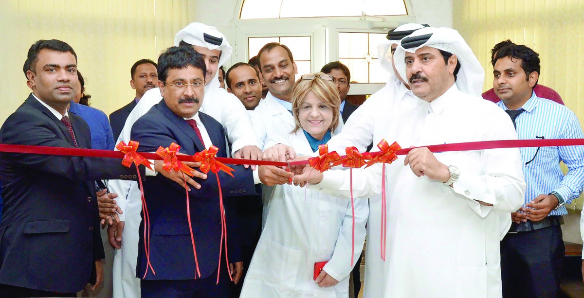 Shamsudheen Olakara, Chairman of Quality Group and Rashid Al Athaba, Chairman of Al Athba Holding Company, jointly inaugurating the Pearl Medical Centre.