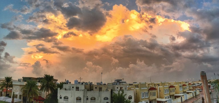 File photo of cloudy sky in Al Hilal Area. Photo by Qassim Rahmatullah