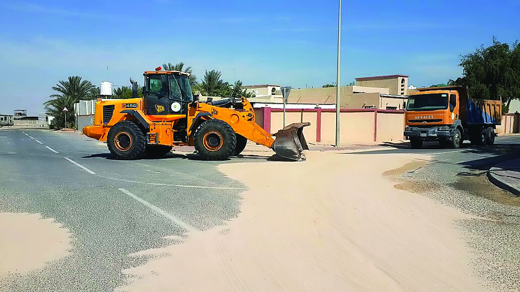 Sand being removed at a place.