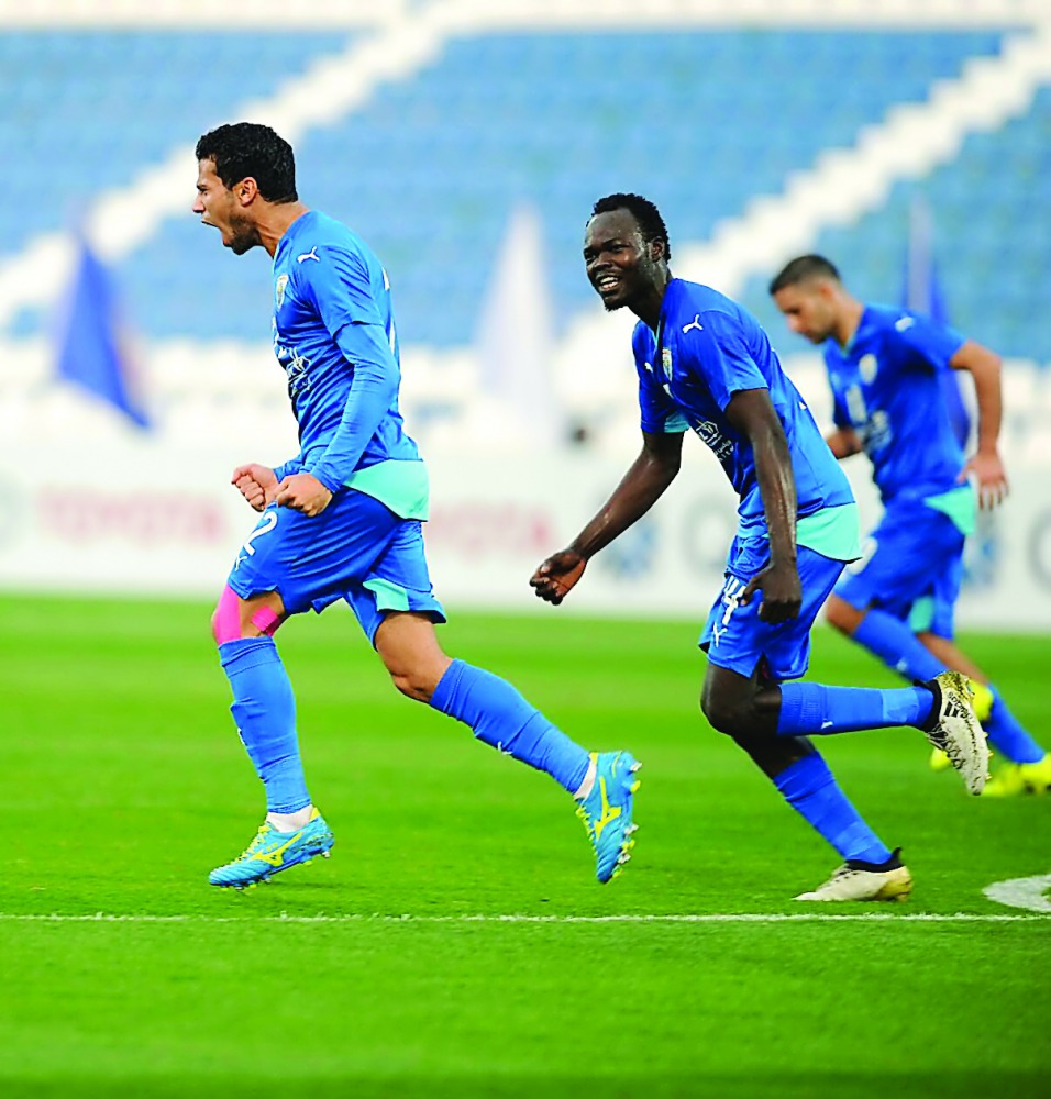 Action from the Qatar Stars League (QSL) match between Al Kharaitiyat and Al Sailiyah at Al Khor Stadium yesterday. Al Kharaitiyat bagged full points with a 2-1 victory.  