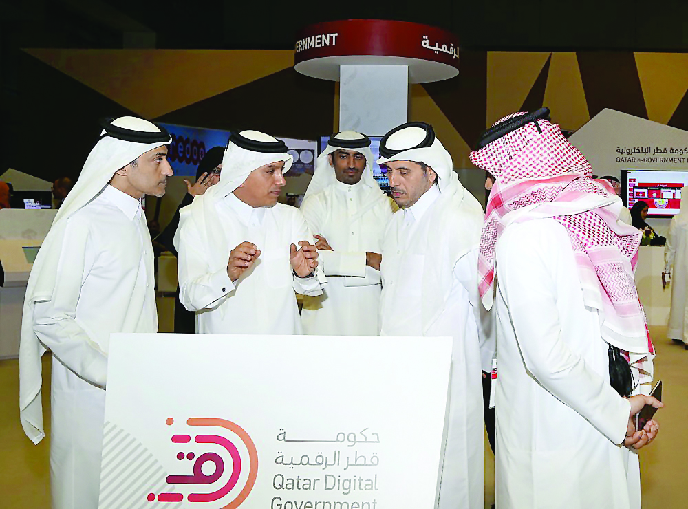 Prime Minister and Interior Minister H E Sheikh Abdullah bin Nasser bin Khalifa Al Thani at the launch of Qatar Digital Government Training Program.