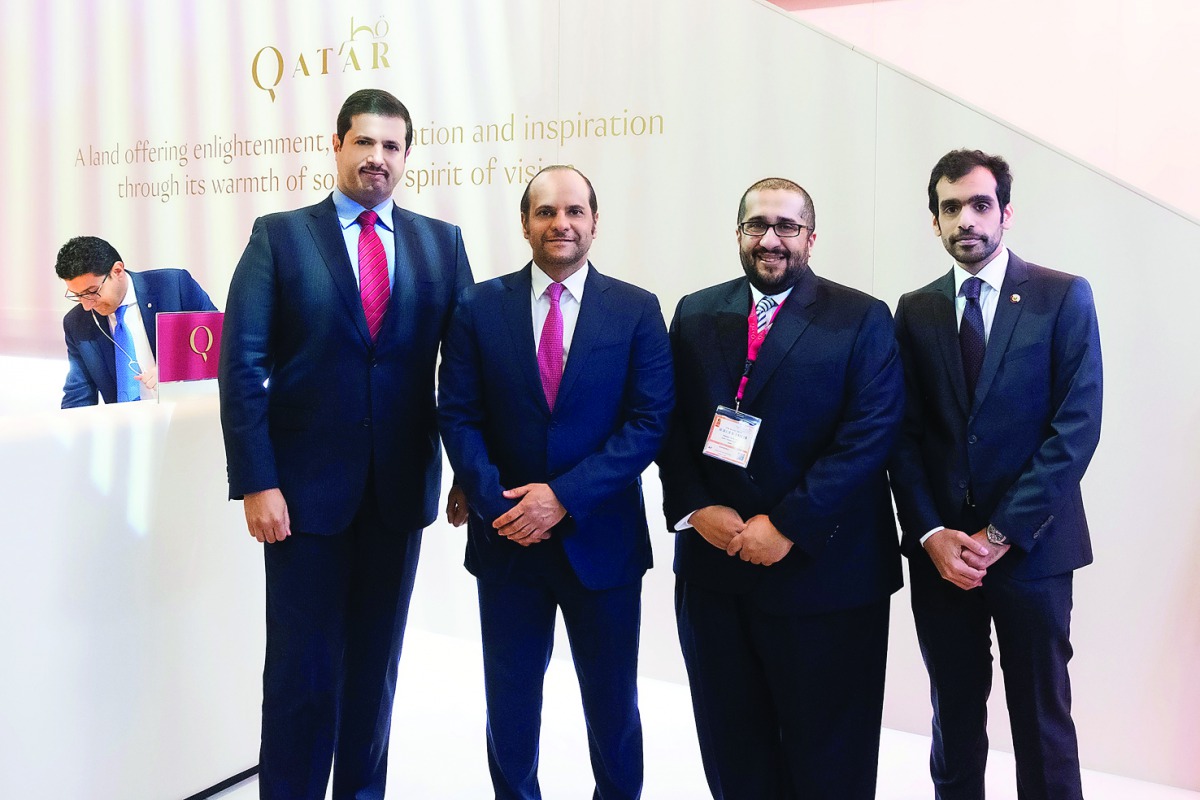 FROM LEFT: Saif Al Kuwari, Sheikh Saoud bin Abdulrahman Al Thani and Hassan Al-Ibrahim at the event.