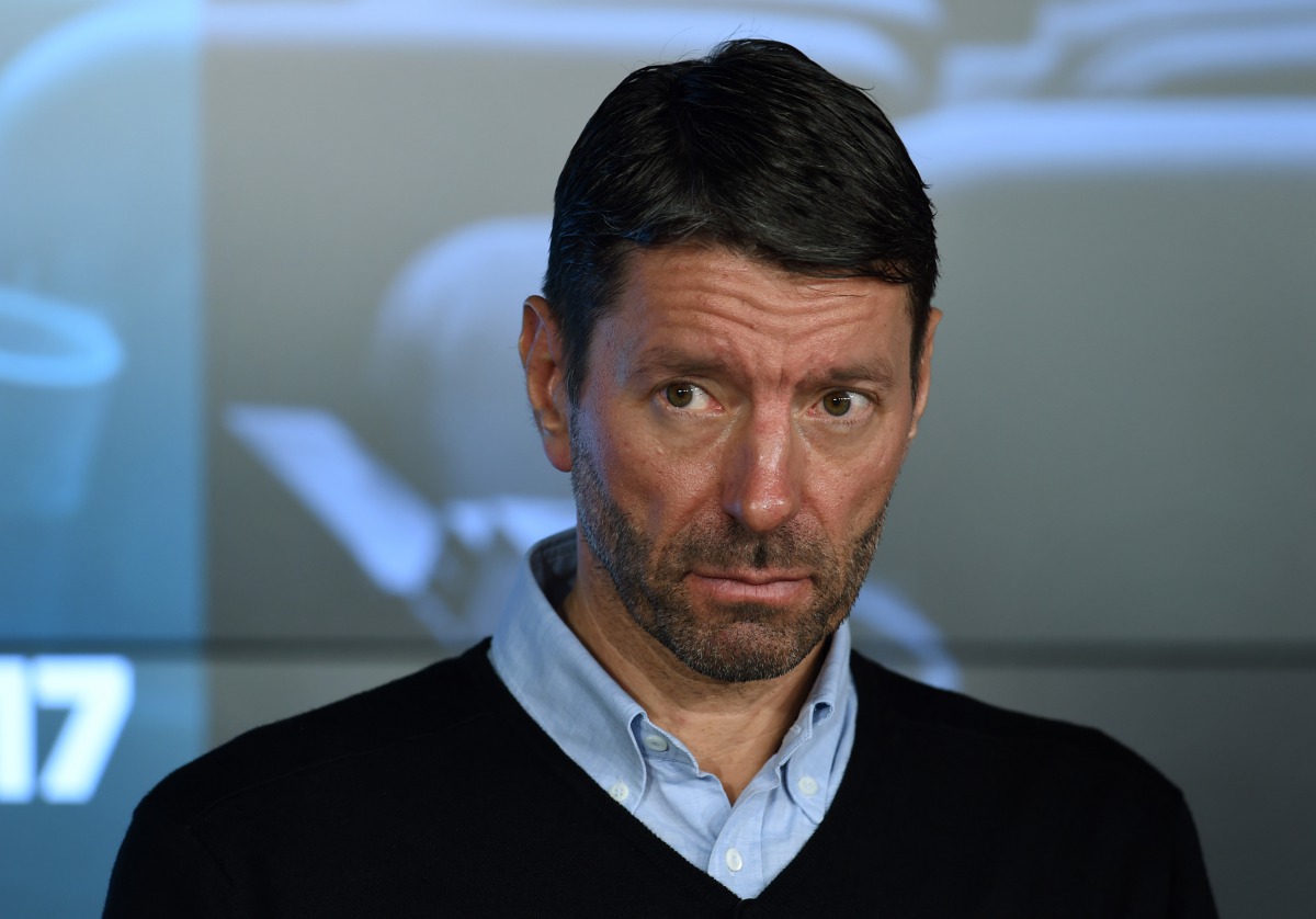 The CEO of the sportswear manufacturer Adidas, Kasper Rorsted, follows the company's annual press conference in Herzogenaurach, southern Germany, on March 8, 2017. AFP / Christof Stache