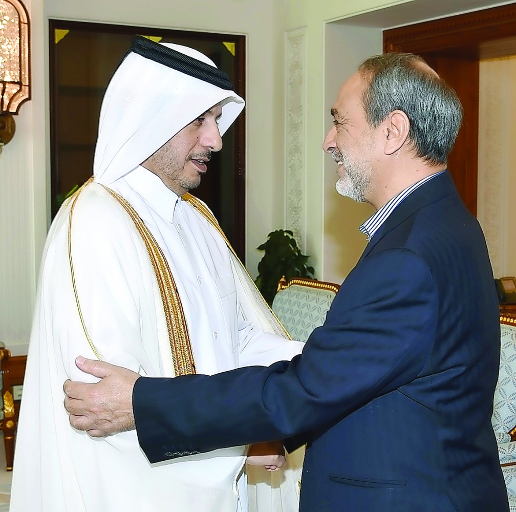 Prime Minister and Interior Minister H E Sheikh Abdullah bin Nasser bin Khalifa Al Thani met with President of the Libyan State Supreme Council, Dr Abdulrahman Al Sawihli.  Dr Abdulrahman Al Sawihli and his accompanying delegation met Emir H H Sheikh Tami
