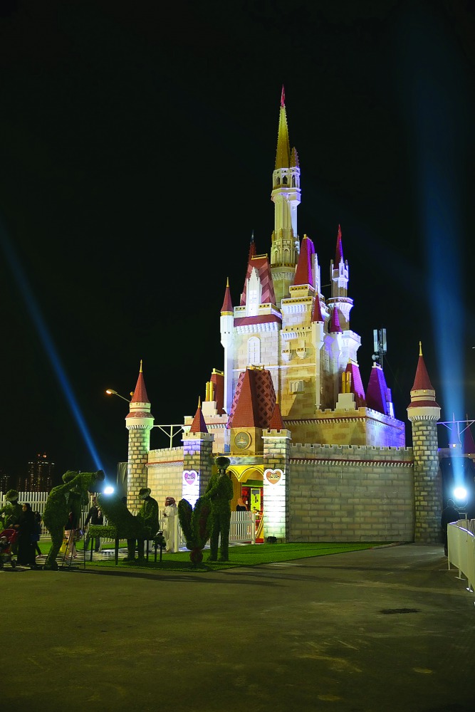 A castle at the Magical Festival Village in Katara.