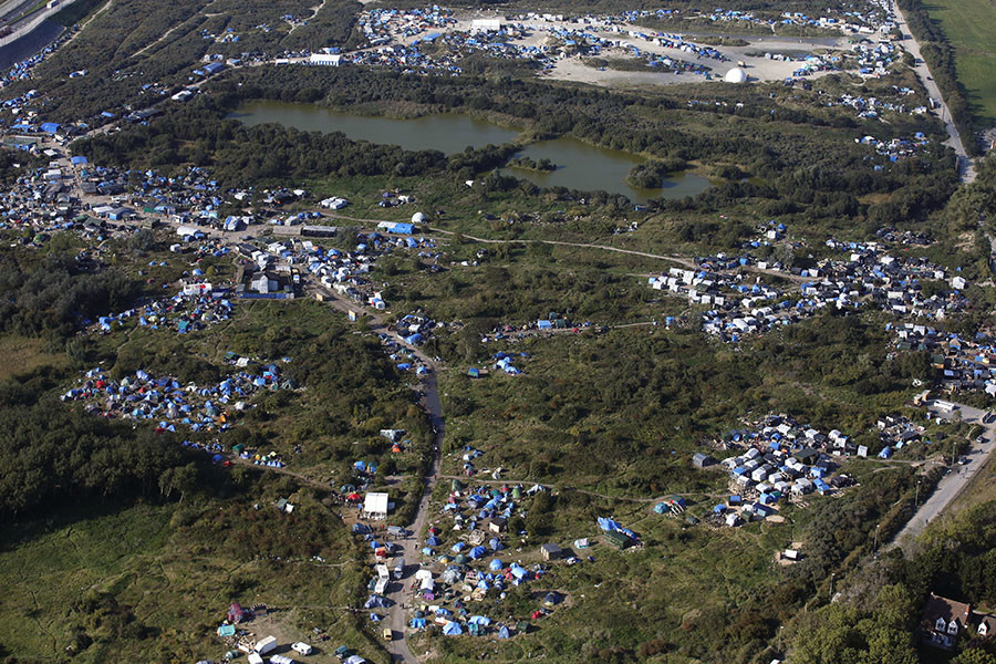 An aerial view of a field called the 