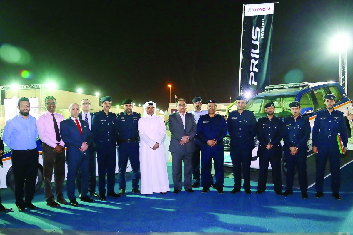 Officials at the 33rd GCC Traffic Week under way at Darb El Saai.  