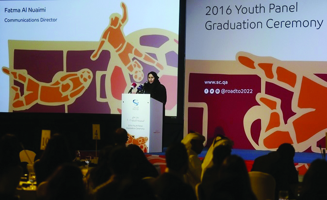 SC Director of Communications Fatma Al Nuaimi addressing the gathering.
