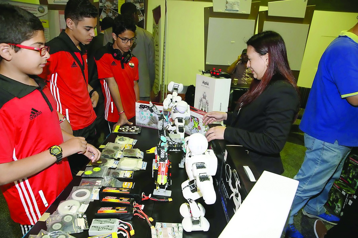 Students at the 10th Arab Open Robotics Championship began yesterday. 