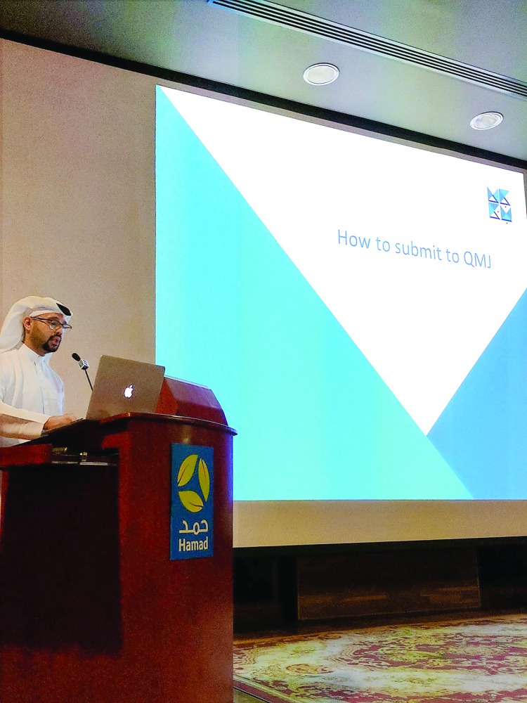 A speaker at the workshop.