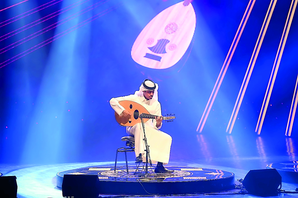 Qatari musician Mohamed Al Sulaiti performs at the finale of 