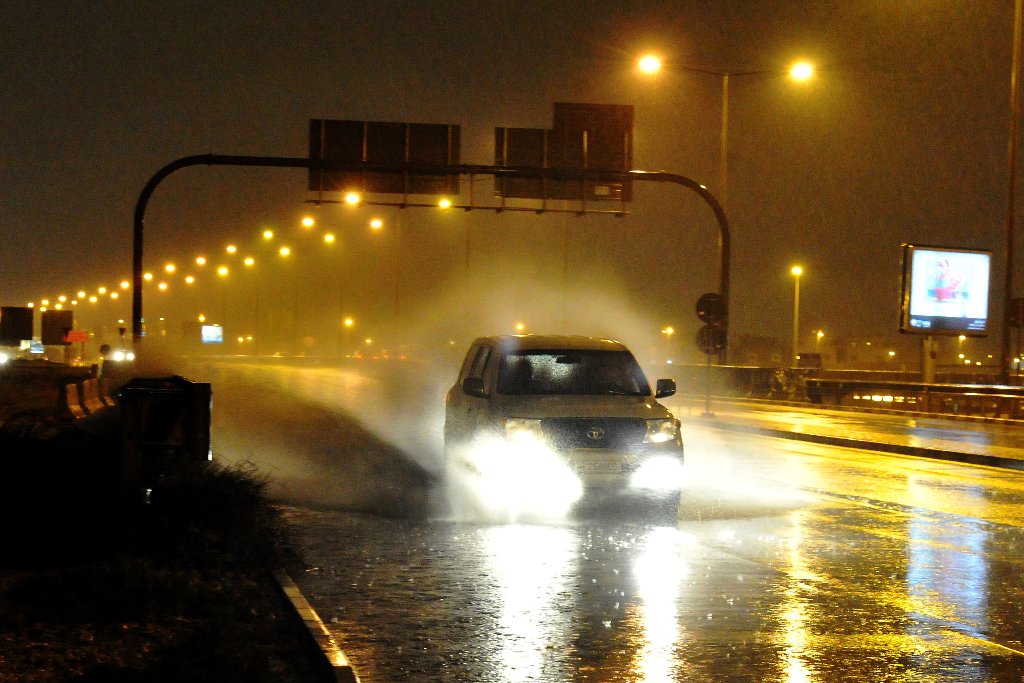 (File photo) Waterlogged after heavy raining on F Ring Road. February 17, 2017. Kammutty VP © The Peninsula