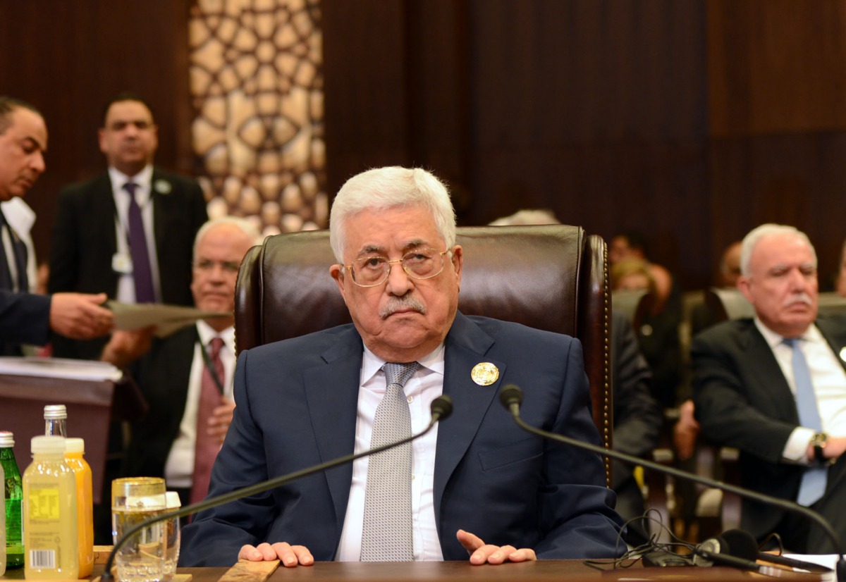 A handout picture provided by the Palestinian Authority's press office (PPO) on on March 29, 2017 shows Palestinian leader Mahmud Abbas attending talks of the Arab League summit in the Jordanian Dead Sea resort of Sweimeh. Via AFP