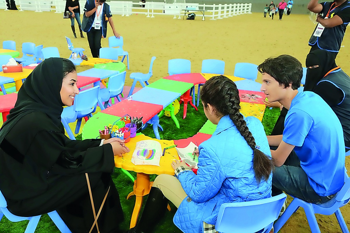 Machaille Al Naimi, President of Community Development, Qatar Foundation, at the World Autism Awareness Day event. 
