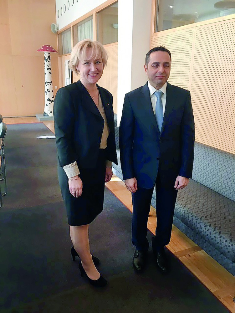 H E Dr Mohammed bin Abdul Wahid Al Hammadi with Helene Hellmark Knutsson, Swedish Minister of Higher Education and Research.