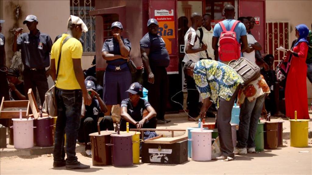 SEREKUNDA, GAMBIA - APRIL 04: Officials of Gambian Independent Electoral Commission make preparations with police escort ahead of parliamentary elections on April 04, 2017 in Serekunda, Gambia. Gambians will vote for parliament on 6th of April 2017. ( Yus