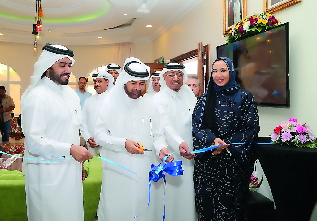 The General Manager of the Cultural Village Foundation (Katara) Dr Khalid bin Ibrahim Al Sulaiti opening the 7th Heaven Arts Centre. International Ambassador for Social Responsibility and Chairman of Friends of the Environment Program, Dr Saif Al Hajri, 7