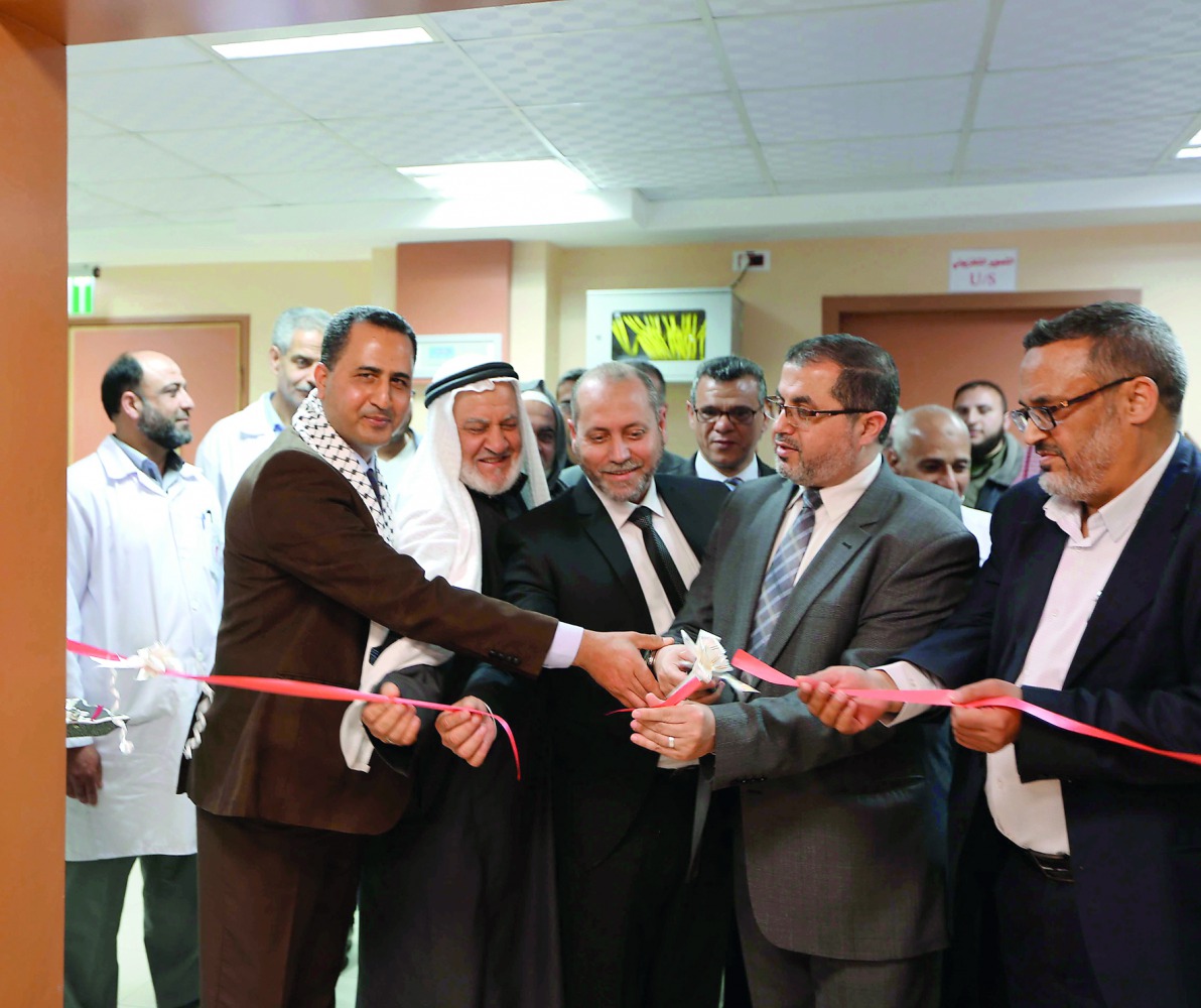 Officials opening the CT department at Al Aqsa Hospital in Gaza.
