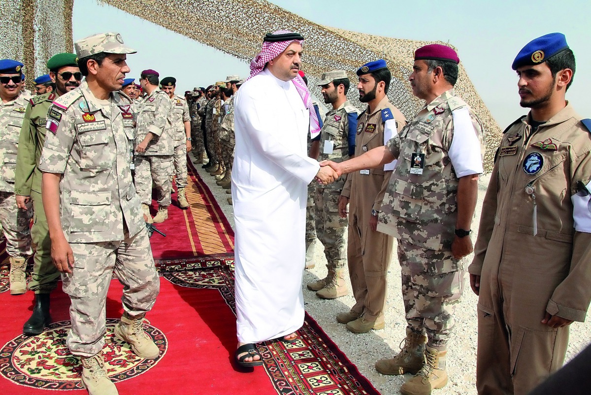 Minister of State for Defence Affairs H E Dr Khalid bin Mohamad Al Attiyah during the joint exercise Citadel 3.