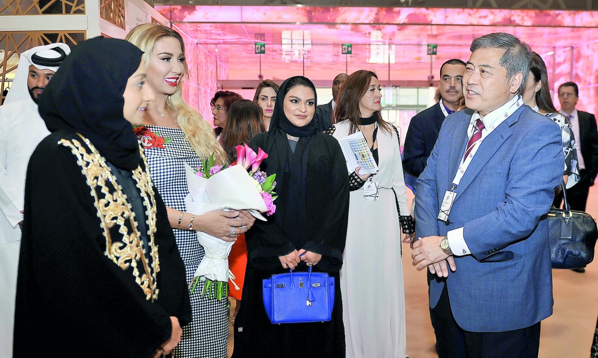 Seiichi Otsuka, Japanese Ambassador to Qatar, at the opening of the 11th Heya Arabian Fashion Exhibition at the DECC yesterday. Pic: Baher Amin / The Peninsula