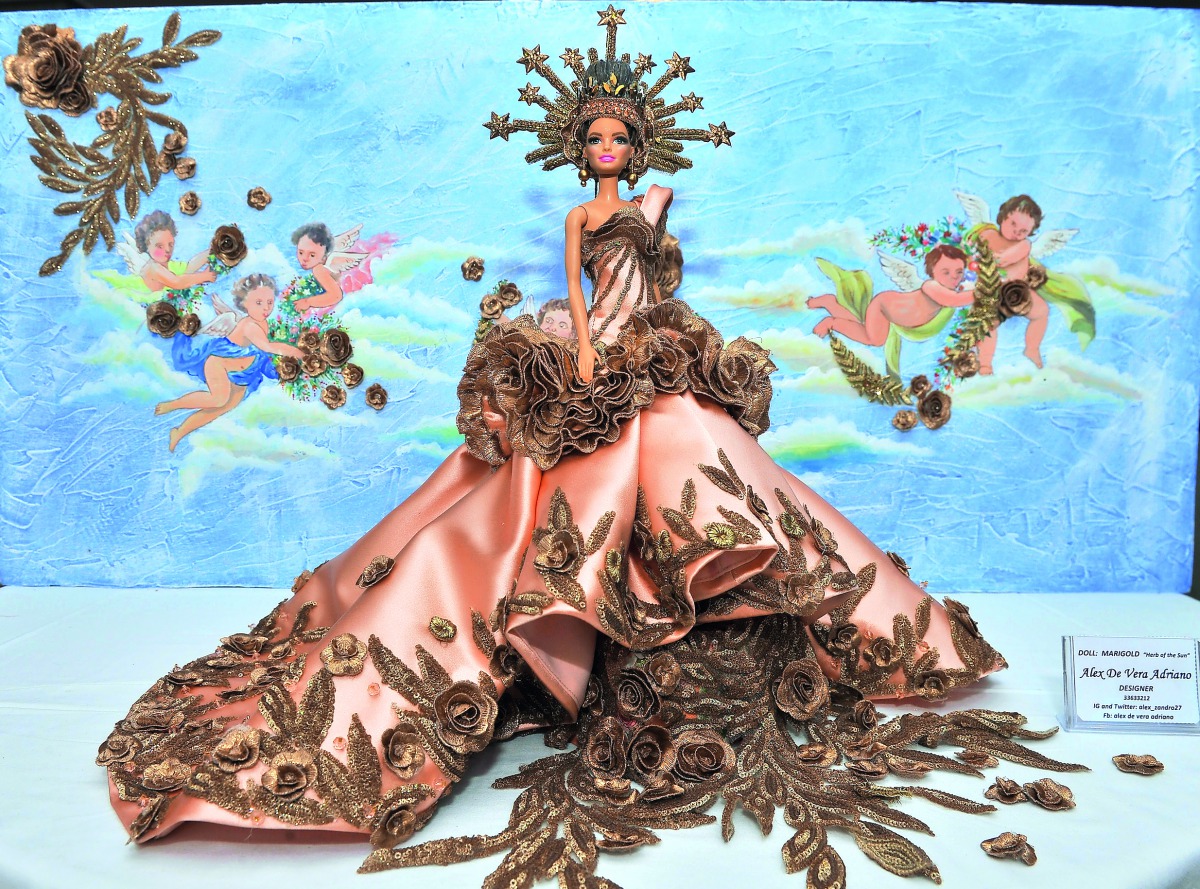 One of the dolls by Filipino designer Alex De Vera Adriano displayed at the exhibition yesterday. Pic: Baher Amin / The Peninsula
