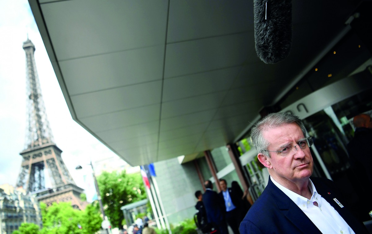 Co-president of the Paris bid for the 2024 Olympics Bernard Lapasset answers journalists' questions in Paris, yesterday ahead of an inspection of the city's 2024 Games bid.