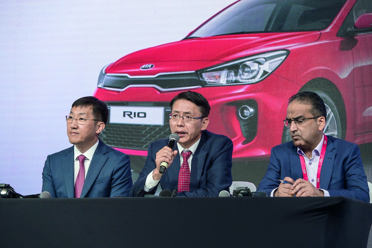 Kia Motors Corporation officials announcing the launch of the all-new Kia Rio.