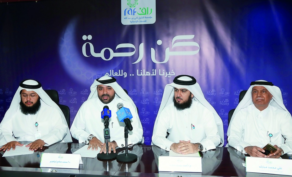 From Left: RAF officials Mohamad Rashid Al Marri, Head of the Community Services Department; Dr Mohammad Salah Ibrahim, Deputy General Manager; Ahmad Yusuf Fakhro, Head of Financial Resources and Media Section; and Ali Mohammed Mubarak, Executive Director