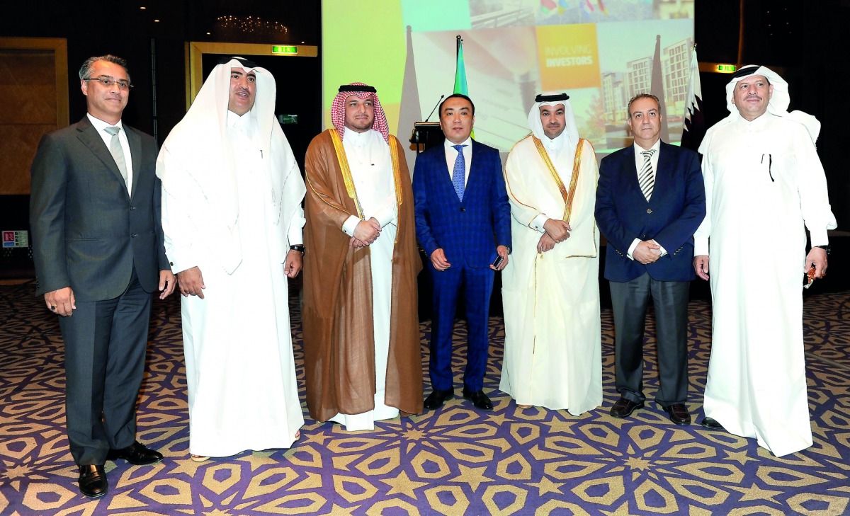 FROM LEFT: The Director of Protocol at the Ministry of Foreign Affairs, Ambassador Ibrahim Fakhroo; Ambassador of Kazakhstan to Qatar, Askar Shokybaev; Acting Asst. Director of Asian Affairs Department at the Ministry, Rashid Abdulla Al Dehaimi, at a func