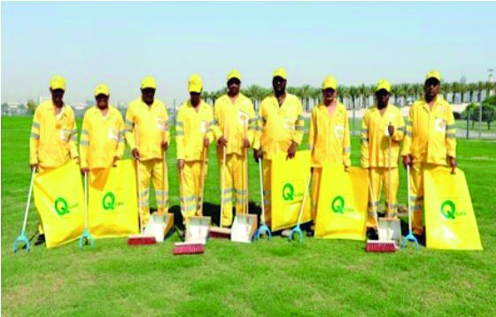 Workers at the General Cleanness Department at the Ministry of Municipality and Environment.