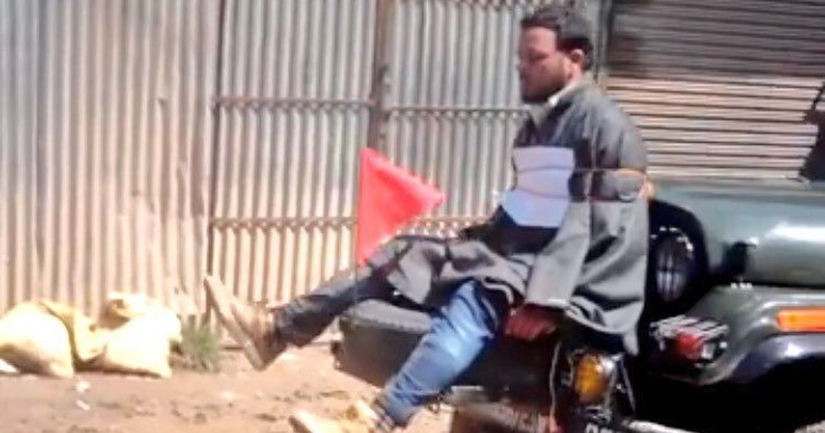 Video of Kashmiri youth tied to military jeep as a human shield evoked anger in the valley