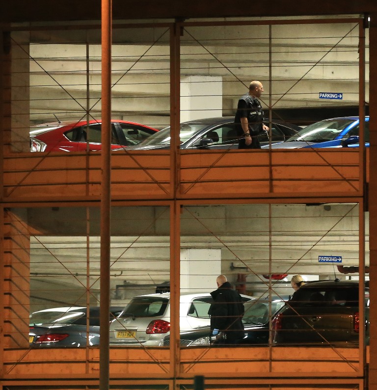 Police specialist search officers search the car park of the Manchester Arena stadium in Manchester, United Kingdom on May 23, 2017. ( Lindsey Parnaby - Anadolu Agency )