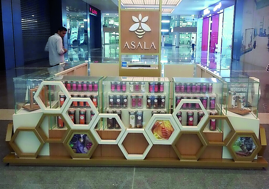 Asala Honey offerings on display.
