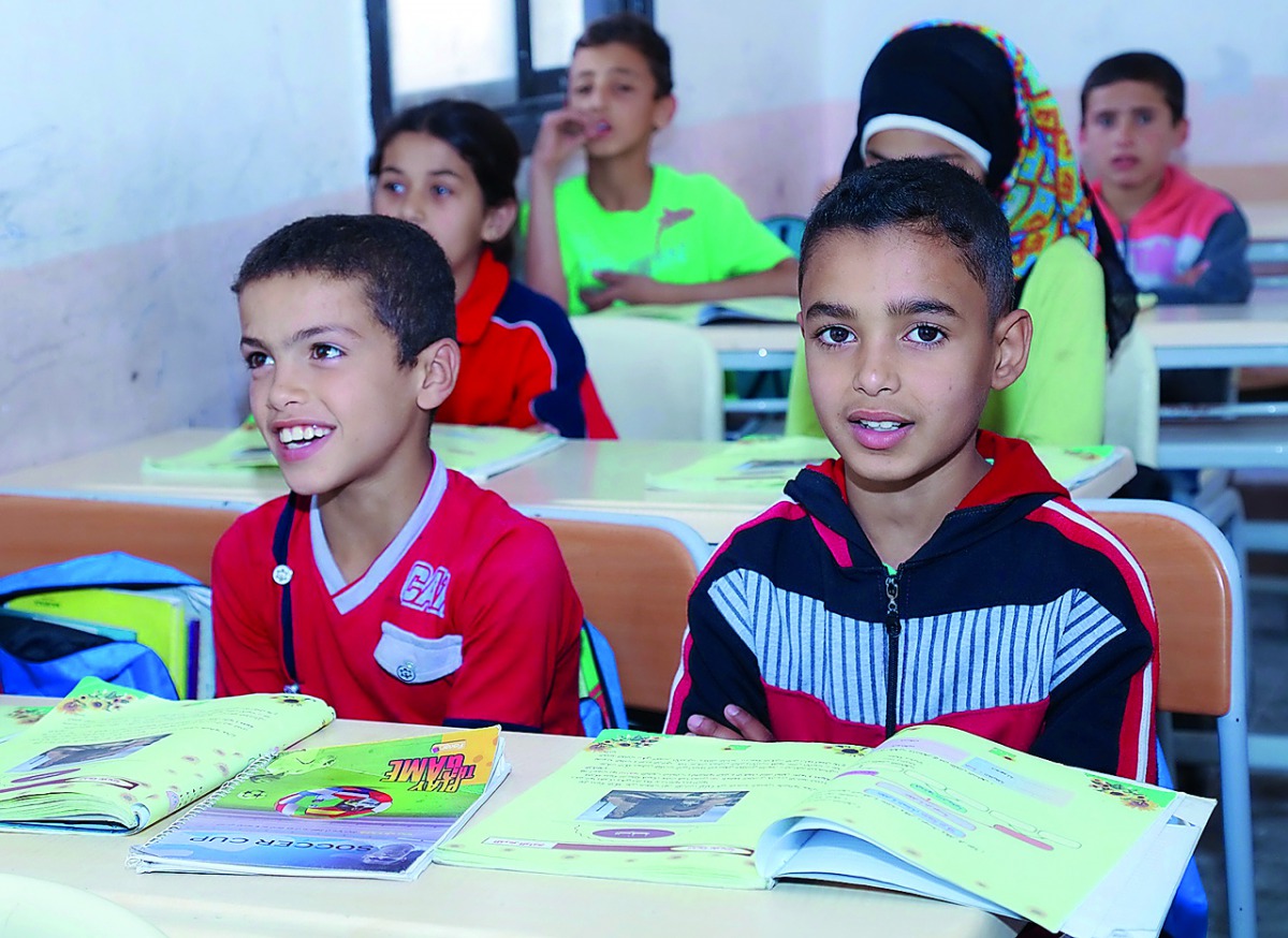 Syrian children of displaced families in an educational facility provided by RAF in northern part of Syria.