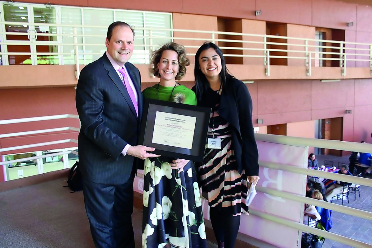 GLS Award presented to Rebecca Schillings, recognising the Legal Lab.