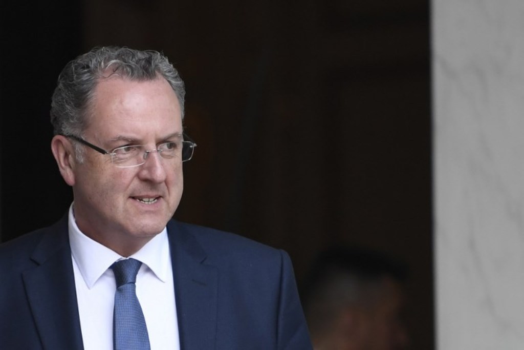 FACING PROBE. French Minister of Territorial Cohesion Richard Ferrand leaves a cabinet meeting on May 31, 2017 at the Elysee Palace, in Paris. Stephane de Sakutin/AFP.