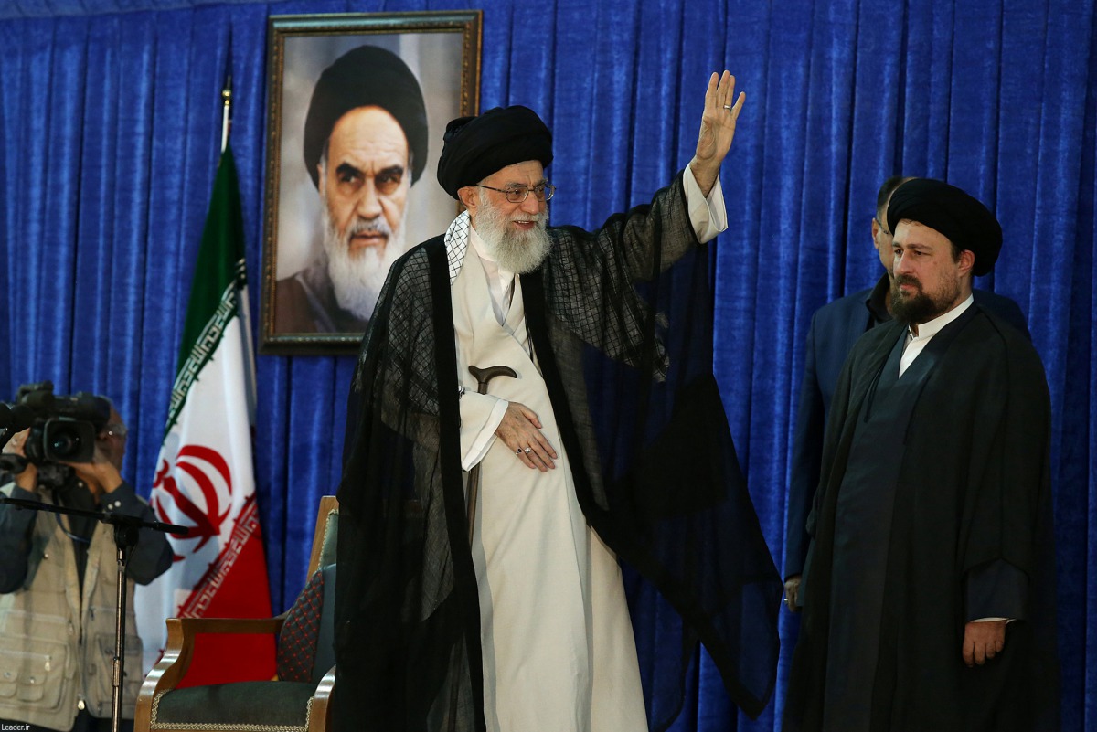 Iran's Supreme Leader Ayatollah Ali Khamenei waves during a ceremony marking the death anniversary of the founder of the Islamic Republic Ayatollah Ruhollah Khomeini, in Tehran, Iran, June 4, 2017. Leader.ir/Handout via Reuters 