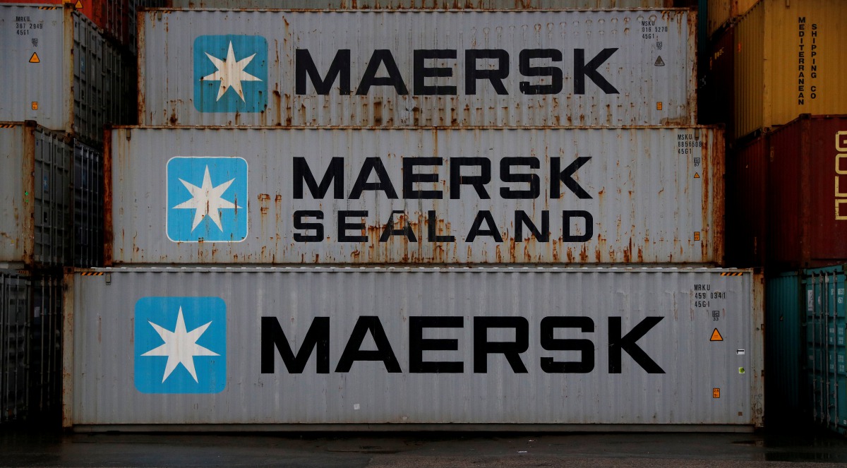 Empty Maersk shipping containers. (REUTERS/Phil Noble/File Photo)
