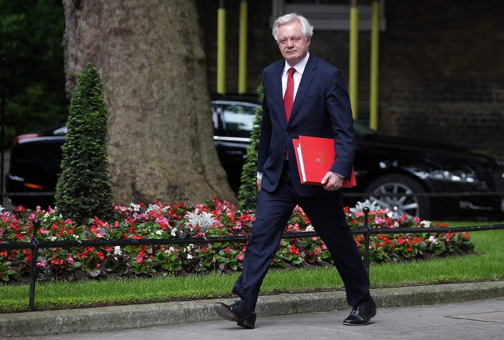 Britain's Secretary of State for Exiting the European Union (Brexit Minister) David Davis arrives to attends a Cabinet meeting at 10 Downing Street in central London on June 12, 2017, following the June 8 snap general election in which the ruling Conserva