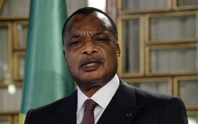 Congo's President Denis Sassou Nguesso speaks during a news conference after his meeting with Tunisia's President Beji Caid Essebsi at Carthage Palace in Tunis January 22, 2015. (REUTERS/Anis Mili)
