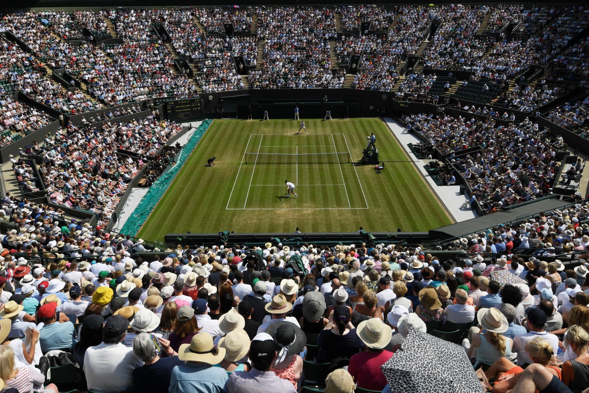 General view on court 1 during the second round match between Serbia’s Novak Djokovic and Czech Republic’s Adam Pavlasek (REUTERS/Toby Melville)